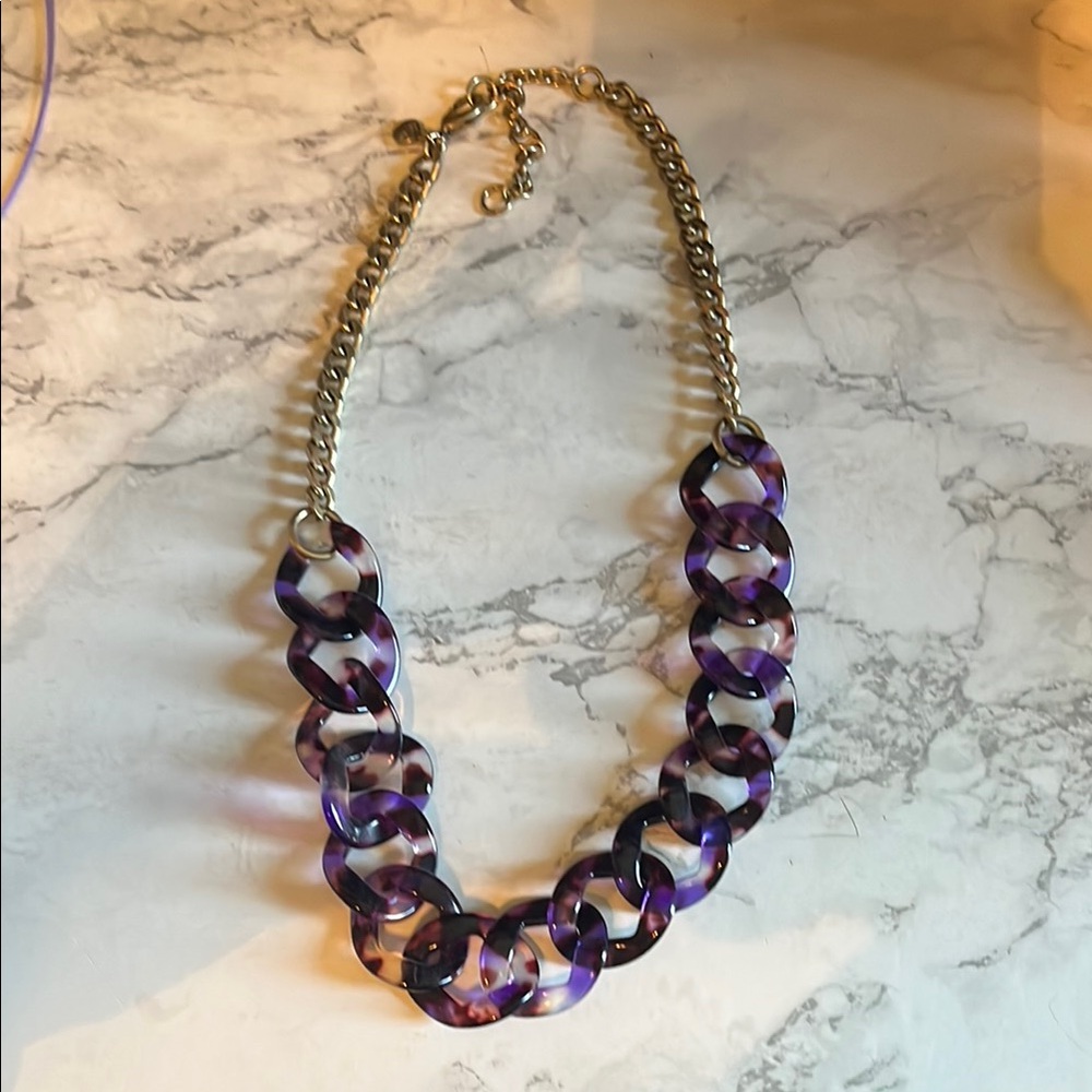 Purple Chain Link Necklace